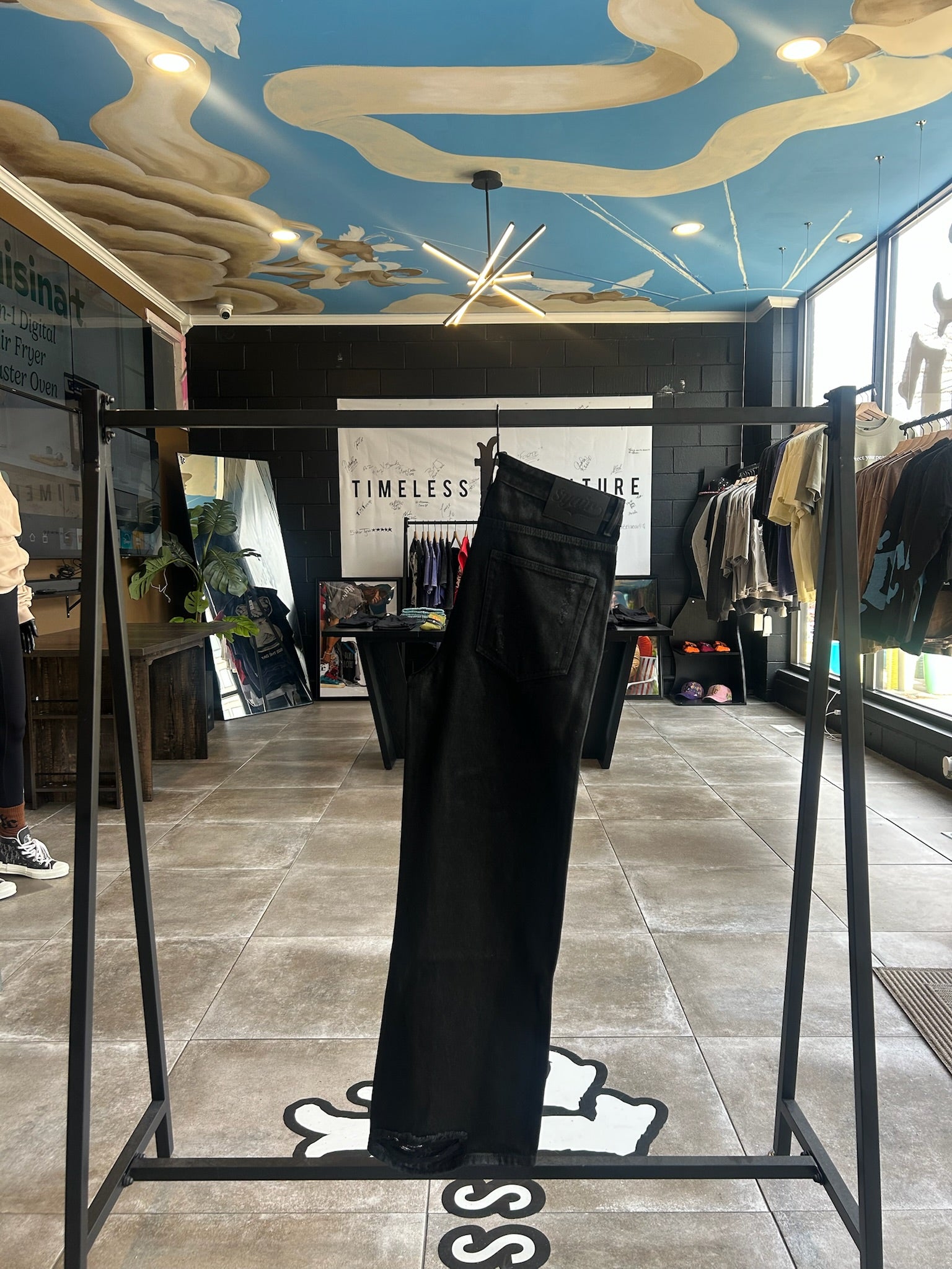 Syair Leather Waxed Thrashed Denim Jeans