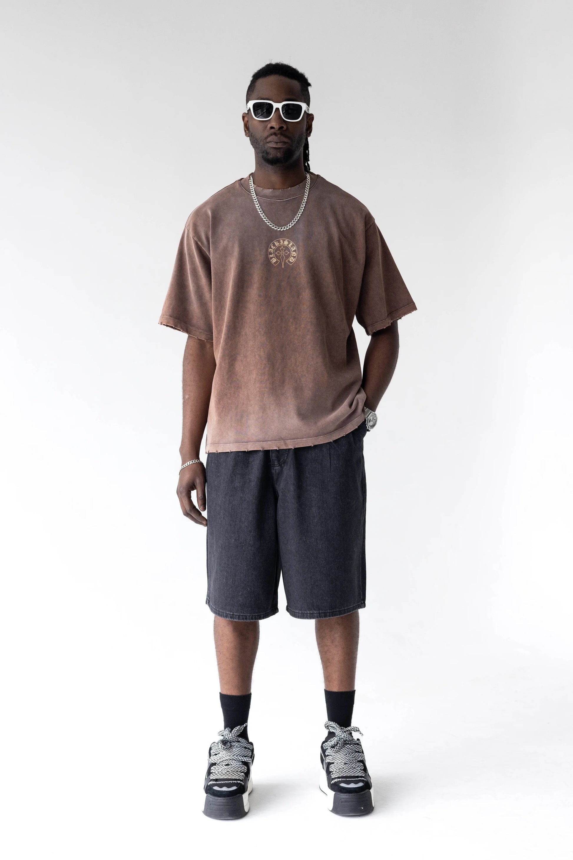 BLACK ISLAND Oversized Graphic Printed T-Shirt 1987