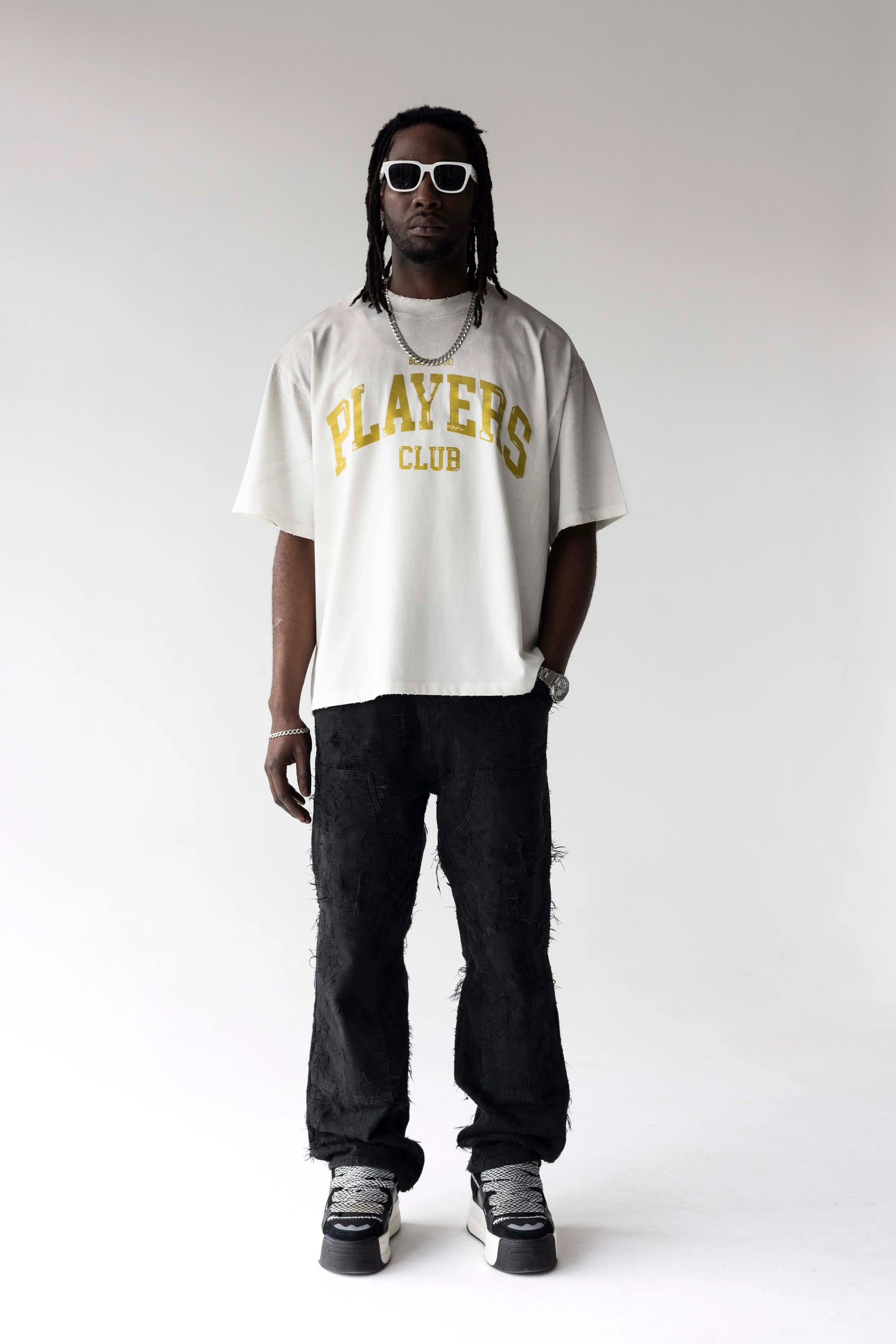 BLACK ISLAND Oversized Typography Print T-Shirt
