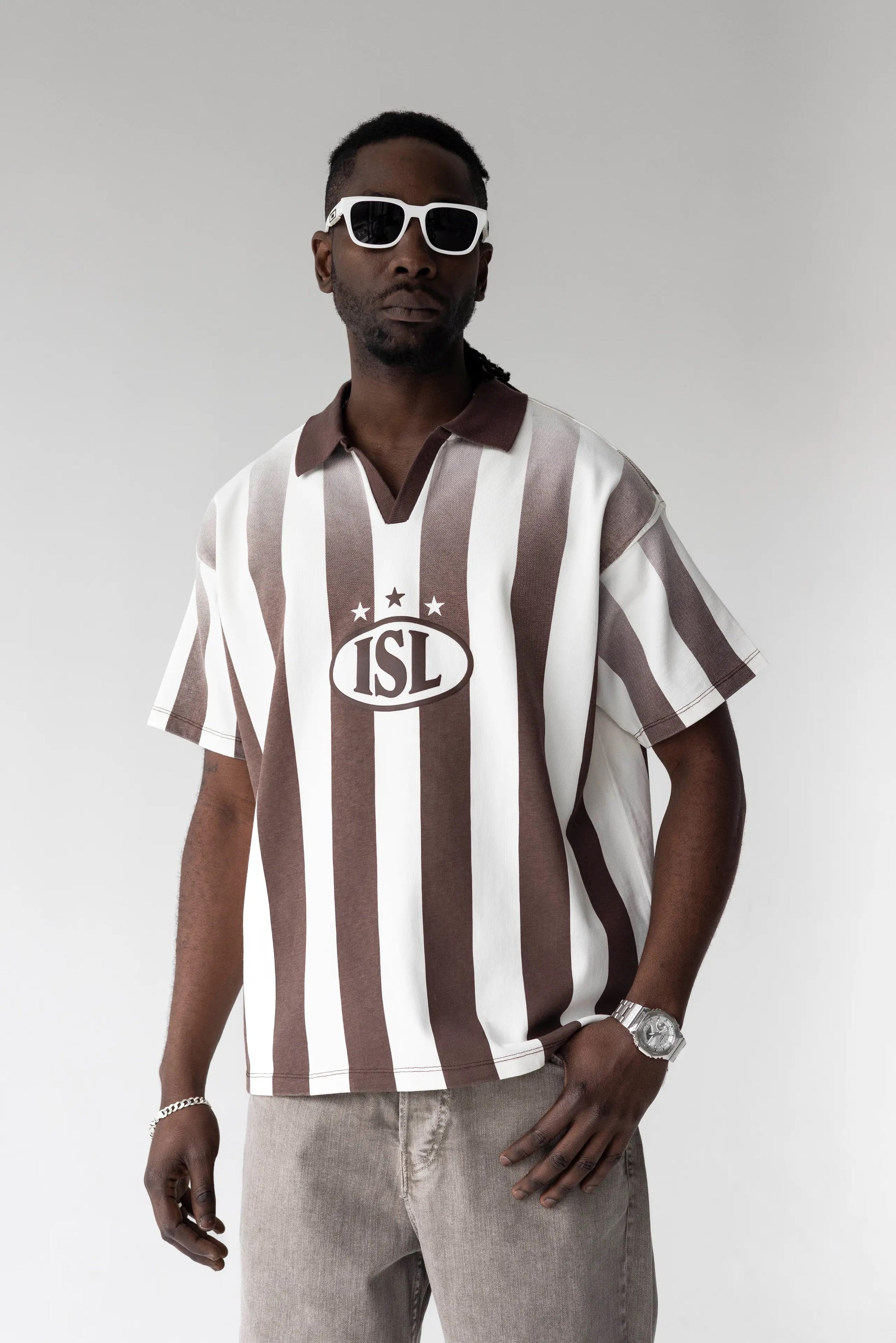 ISL Striped Polo Jersey | Black Island